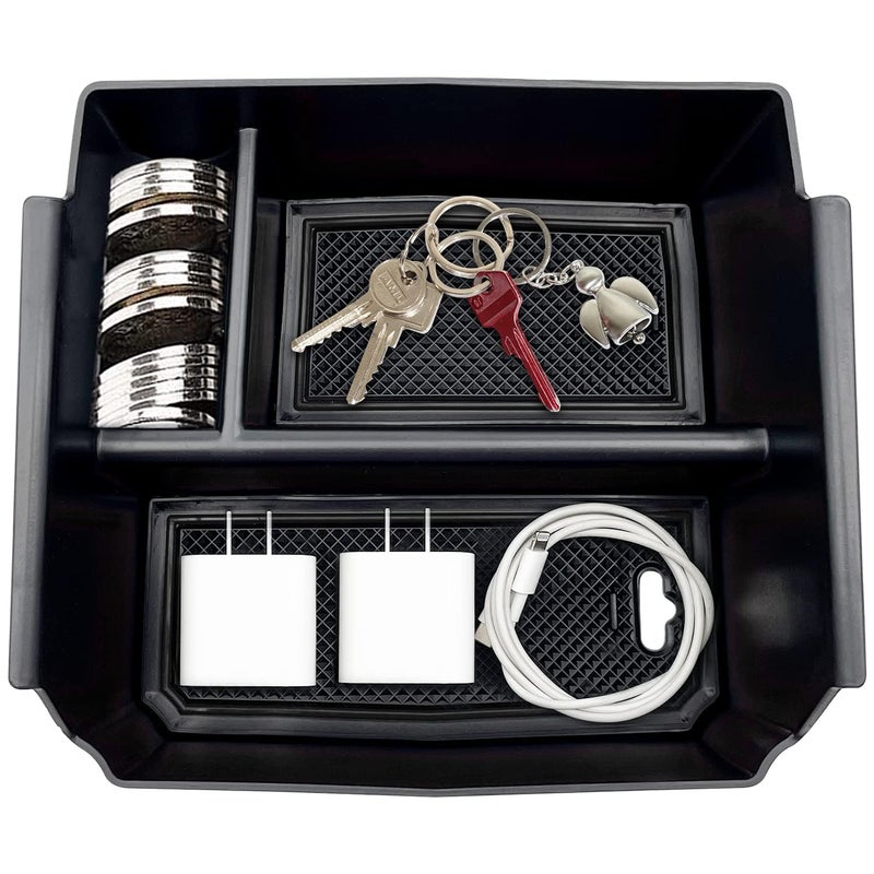 EVTIME Compatible with Jeep Wrangler JK and JKU Accessories 2011-2018 Center Console Organizer Tray (Black) - Image 2